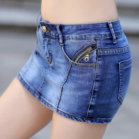 Cowgirl casual hole short skirt