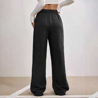 Thin  Draping  High-end Feel Loose-fitting  Figure-flattering Black Straight-leg Wide-leg Pants