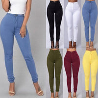 Aliexpress wish Amazon explosion Leggings thin waist stretch pencil pants tight candy colored jeans