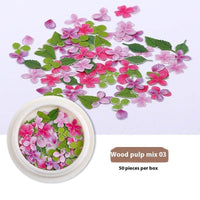 Nail Art Wood Pulp Slice Flower Mixed Nail Sticker DIY Accessories