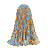 Printed Pleated Skirt For Workwear Versatile And High-waisted