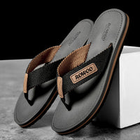 Mens Stylish Non-slip Fabric-strapped Beach Sandals For Outdoor Wear