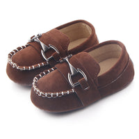 Iron buckle frosted leather beanie shoes