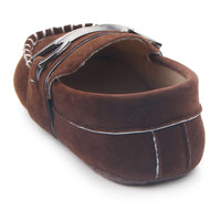 Iron buckle frosted leather beanie shoes