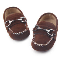 Iron buckle frosted leather beanie shoes