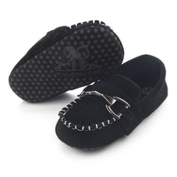 Iron buckle frosted leather beanie shoes