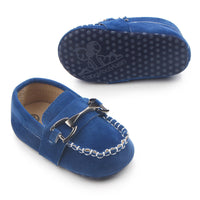 Iron buckle frosted leather beanie shoes