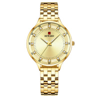 Ladies quartz watch with diamond band