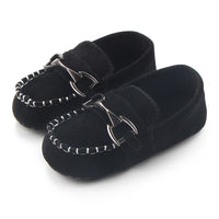 Iron buckle frosted leather beanie shoes