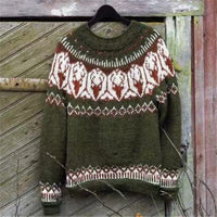 Women's Round Neck Multicolor Loose Fashion Pullover Sweater