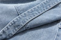 Washed Denim Loose Shorts Men's Fashion Design Sense