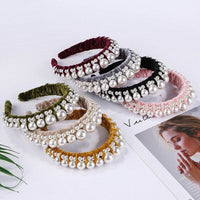 Gold velvet fabric headband