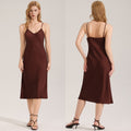 Solid-color Minimalist Satin Chiffon Slip Nightdress