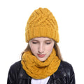 Two-piece knitted hat hat bib set