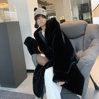 Women's Winter Loose Large Size Imitation Mink Plush Fur Coat