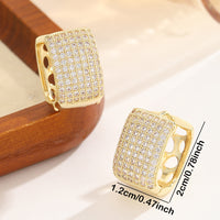 Zircon High-end Square Stud Earrings Fully With Diamonds