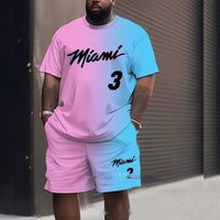 Men's Creative Casual 3d Printed T-shirt Shorts Two-piece Suit