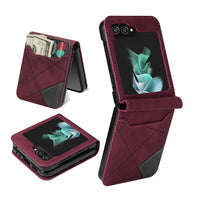 Folding Phone Case Patchwork Retro Pattern Multi-card Flip