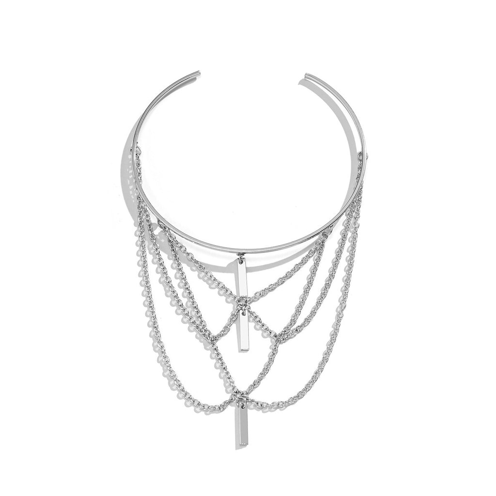 Geometric Cross Tassel Chain Pendant Bracelet Women