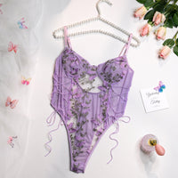 Butterfly Embroidered Slim All-match Jumpsuit For Women