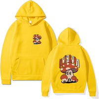 Printed Mushroom Top Men's And Women's Casual Loose-fitting Hoodie Sweater