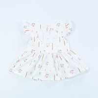 Baby Love Lvkong Dress Female Baby Fly Sleeve Flower Print Dress Cotton Children New Kids Clothing