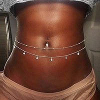 Women's Fashion Round Beads Chain Double-layer Waist Chain