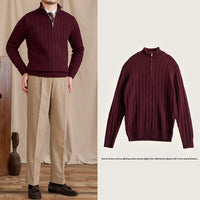 Men's Half-high Collar Zipper Sweater