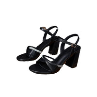 YB-32 Chunky Heel Sandals For Women Comfortable High Heel Small Size
