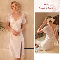 Autumn And Winter New Sexy Nightdress Ice Silk Suspender Skirt