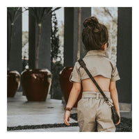 Summer leisure girls apricot overalls