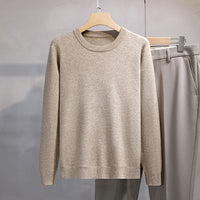 Mens Loose-fit Oversized Crew-neck Knit Sweater