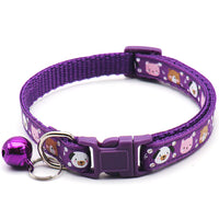 Cartoon Printed Cat Collar With Bell