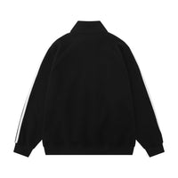 Vintage Embroidered Half Zipped Stand Collar Sweatshirt Street Coat