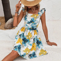 Women's French-style Floral Sleeveless Dress