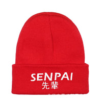 Senpai Letter Embroidery Winter Warm Knitted Hat