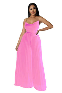 Women's Fashion Casual Solid Color Wide Leg Jumpsuit