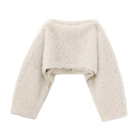 Artificial Fur Effect Temperament Versatile Short Top