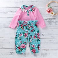 Baby long-sleeved one-piece chiffon pants suit