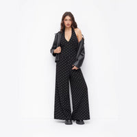 Womens Fashionable Slim-Fit Elegant V-Neck Jumpsuit