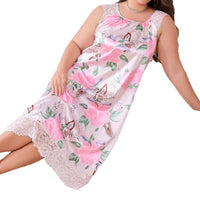 New Womens Ice Silk Short Sleeve Nightdresscasual And Romantic Loungewear