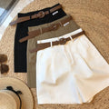 Womens Relaxed Versatile High-waisted Workwear Wide-leg Pants