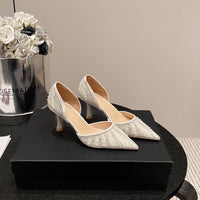 Arrival Pointed-Toe Hollowed-Out Rhinestone-Embellished 7cm Heel Pumps
