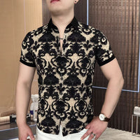 Men's Summer Casual Collar Printed POLO Shirt