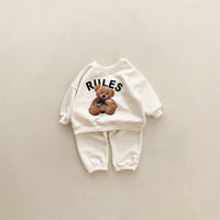 Children's Set Bear Thickening Print Two-piece Set