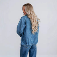 Fashion Long Sleeve Single-breasted Jacket Denim Coat