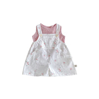 Western Style Fashion Floral Suspender Shorts Baby Two-piece Suit