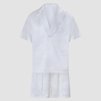 Men's Summer Set - Casual 2-Piece Outfit With Lapel Button Shirt & Shorts