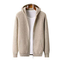 Thickened Zip-up Sweater Made From Pure Wool