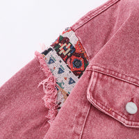 Heavy Industry Washed And Worn Stitching Edging Denim Jacket